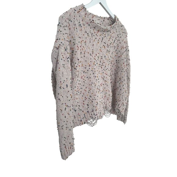 Entro Anthropologie Cream Distressed Sweater - Picture 2 of 4